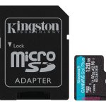 Cartão de Memória Kingston CANVAS Go! Plus 128GB microSDXC com Adaptador/ Classe 10/ 200MBs
