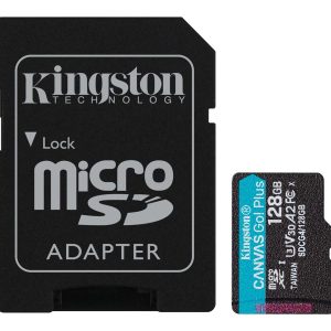Cartão de Memória Kingston CANVAS Go! Plus 128GB microSDXC com Adaptador/ Classe 10/ 200MBs