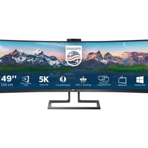 Philips Brilliance P-line 499P9H - Monitor LED - curvo - 49" (48.8" visível) - 5120 x 1440 Dual Quad HD @ 60 Hz - VA -…