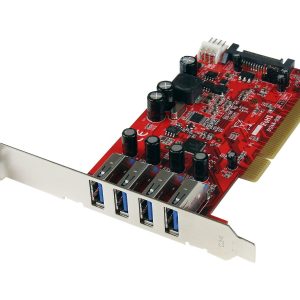 Startech 4 Port PCI SuperSpeed USB 3.0 Adapter Card with SATA/SP4 Power - Quad Port PCI USB 3 Controller Card…