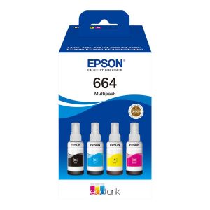 Epson EcoTank 664 - Pack de 4 - preto, amarelo, azul cyan, magenta - original - recarga de tinta