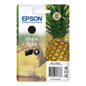 Epson 604 - 3.4 ml - preto - original - blister com RF/alarme acústico - tinteiro