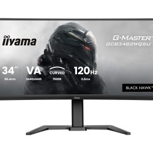 Iiyama GCB3482WQSU-B1 - Monitor LED - gaming - curvo - 34" - 3440 x 1440 WQHD @ 120 Hz - VA - 500 cd/m² - 3000:1 - 0.6…