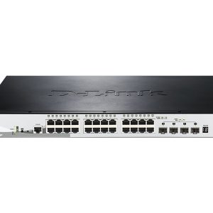 D-Link DGS 1510-28XMP - Interruptor - L3 - inteligente - 24 x 10/100/1000 (PoE+) + 4 x 10 Gigabit SFP+ - desktop,…