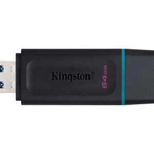 Kingston DataTraveler Exodia - Drive flash USB - 64 GB - USB 3.2 Gen 1 - preto com verde petróleo