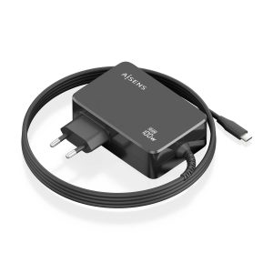 Cargador de Portátil GaN Aisens ASCH-1PD100WL50-BK USB Tipo-C/ 100W/ Automático/ Voltaje 5-20V