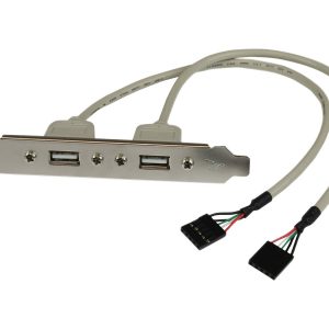 StarTech.com 2 Port USB A Female Slot Plate Adapter - USB panel - USB (F) to 5 pin in-line (F) - USBPLATE - Painel…