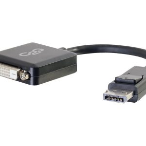 C2G 8in DisplayPort to DVI-D Adapter - DP to DVI D Adapter - Black - M/F - Adaptador de vídeo - DisplayPort (M) para…