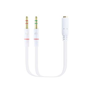 Cable Estéreo Nanocable 10.24.1203/ Jack 3.5 Hembra - 2x Jack 3.5 Macho/ 20cm/ Blanco