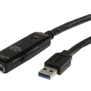 StarTech.com 32.8 ft Active USB 3.0 Extension Cable with AC Power Adapter - Shielded - Male to Female USB USB 3.1 Gen 1…