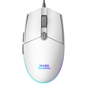 Ratón Gaming Mars Gaming MMGW/ Hasta 3200 DPI/ Blanco