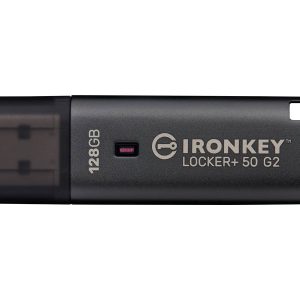 Kingston IronKey Locker+ 50 G2 - Drive flash USB - encriptado - 128 GB - USB 3.2 Gen 1 - Compatível com TAA