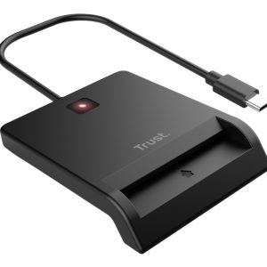 Lector de Tarjetas Inteligentes Trust Primo 26253/ USB Tipo-C/ Negro