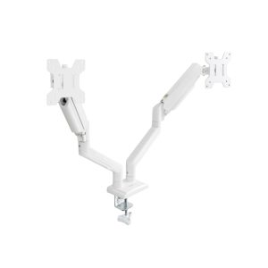 Soporte de Mesa para 2 Monitores TooQ DB1434TNR-W/ Giratorio/ Inclinable/ hasta 10kg
