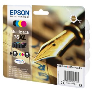 Epson 16XL Multipack - Pack de 4 - XL - preto, amarelo, azul cyan, magenta - original - blister com alarme RF - tinteiro