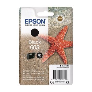 Epson 603 - 3.4 ml - preto - original - blister com RF/alarme acústico - tinteiro