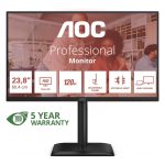 AOC 24E4CV - Monitor LED - 24" (23.8" visível) - 1920 x 1080 Full HD (1080p) @ 120 Hz - IPS - 300 cd/m² - 1500:1 - 4 ms…