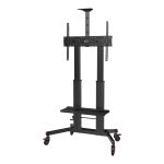 Display floor stand trolley - one person height adjustment - aluminium cart fits display 55 to 100" with VESA sizes up…