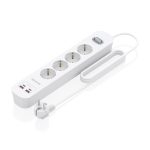 Regleta con Interruptor Aisens ASPS-2A2C12-W/ 4 Tomas de Corriente/ 2 USB - 2 USB Tipo-C/ Cable 1.4m/ Blanco