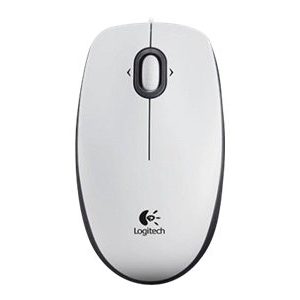 Logitech B100 - Rato - destros e canhotos - óptico - 3 botões - com cabo - USB - branco