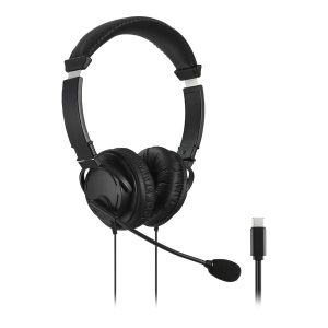 Kensington Hi-Fi USB-C Headphones with Mic - Auscultadores - no ouvido - com cabo - USB-C - preto