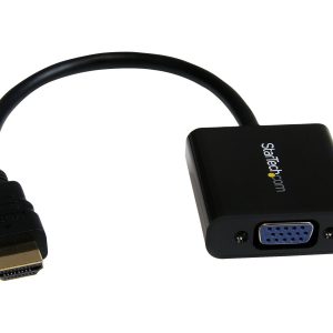 StarTech.com - Adaptador de vídeo - HDMI macho para HD-15 (VGA) fêmea - 24.5 cm - preto - assistência 1080p, ativo