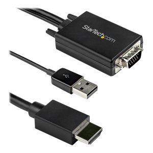 Startech 2m VGA to HDMI Converter Cable with USB Audio Support & Power, Analog to Digital Video Adapter Cable to…