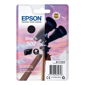 Epson 502 - 4.6 ml - preto - original - blister com RF/alarme acústico - tinteiro