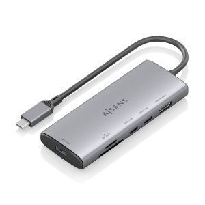 Docking USB Tipo-C Aisens ASUC-6P029-GR/ 1xHDMI 4K/ 1xUSB/ 2xUSB Tipo-C/ 1xLector de Tarjetas/ Gris
