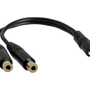 Startech 6 in. 3.5mm Audio Splitter Cable - Stereo Splitter Cable - Gold Terminals - 3.5mm Male to 2x 3.5mm Female -…