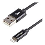 Startech 1m (3ft) Black Apple 8-pin Lightning Connector to USB Cable for iPhone
