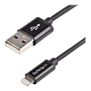 Startech 1m (3ft) Black Apple 8-pin Lightning Connector to USB Cable for iPhone