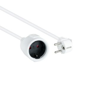 Cable Alargador de Corriente Nanocable 10.22.0605-W/ Schuko Hembra - Schuko Macho/ 5m/ Blanco