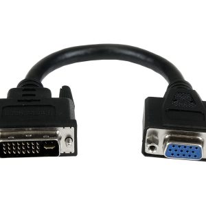 StarTech 8in DVI to VGA Cable Adapter - DVI-I Male to VGA Female Dongle Adapter (DVIVGAMF8IN) - Adaptador VGA - DVI-I…
