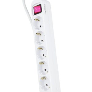 Regleta con Interruptor Nanocable 10.37.0006/ 6 Tomas de Corriente/ Cable 1.4m/ Blanca