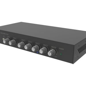 Low impedance audio amplifier - 2 x 50w (RMS at 8 ohms) - RS232 - bluetooth (renameable, set pin) - 4 x inputs each…