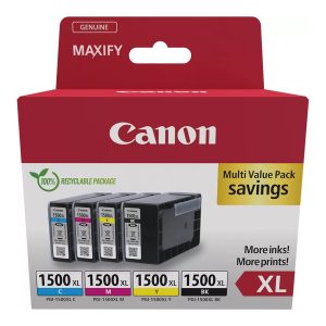 Canon PGI-1500XL BK/C/M/Y Multipack - Pack de 4 - XL - preto, amarelo, azul cyan, magenta - original - tanque de tinta