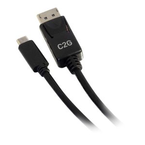 C2G 6ft USB C to DisplayPort Cable - 4K 30Hz - Adaptador de vídeo externo - USB-C - DisplayPort - preto