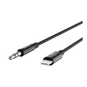 Belkin - Cabo Lightning-porta de auscultadores - Lightning macho para mini-phone stereo 3.5 mm macho - 91.4 cm - preto