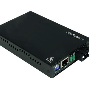 Startech 10/100 Mbps Single Mode Fiber Media Converter SC - 18.6 miles/30km over Single Mode SC Fiber (ET90110SM302) -…