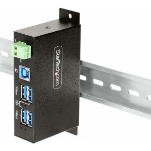 Startech 4-Port Managed USB Hub with 4x USB-A, Heavy Duty with Metal Industrial Housing, ESD & Surge Protection,…