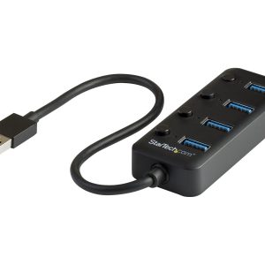 Startech 4 Port USB 3.0 Hub, USB-A to 4x USB 3.0 Type-A with Individual On/Off Port Switches, SuperSpeed 5Gbps USB…