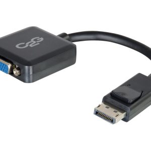 C2G 8in DisplayPort to VGA Adapter - DP to VGA Adapter Converter - Black - M/F - Cabo DisplayPort - DisplayPort (M)…