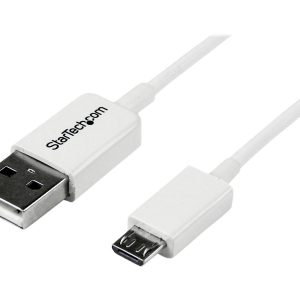 StarTech.com 3.3 ft. (1 m) USB to Micro USB Cable - USB 2.0 A to Micro B - White - Micro USB Cable (USBPAUB1MW) - Cabo…