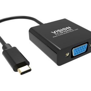 USB C to VGA adaptor -plugs into USB C and has full-sized VGA socket - maximum resolution 2560 x 1600 at 60 hz - USB C…