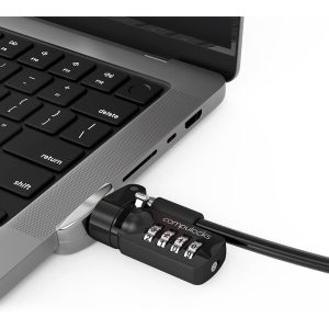 Compulocks Ledge Lock Adapter for MacBook Pro 14" M1, M2 & M3 with Combination Cable - Adaptador de trava de ranhura de…