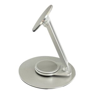 Phone turntable desk stand - magsafe magnet holds phone in place - adhesive magnet ring included for andriod phones -…