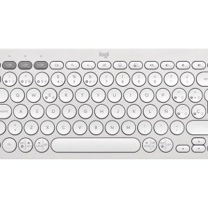 Logitech Pebble Keys 2 K380s - Teclado - sem fios - Bluetooth LE - QWERTY - Espanhol - branco tonal