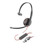 Poly Blackwire 3210 - Blackwire 3200 Series - auscultadores - no ouvido - com cabo - USB-C - preto - certificação UC -…