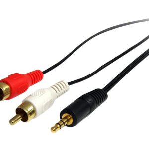 Startech 3 ft Stereo Audio Cable - 3.5mm Male to 2x RCA Male - heaDPhone jack to RCA - Mini jack to RCA - 3.5mm to RCA…